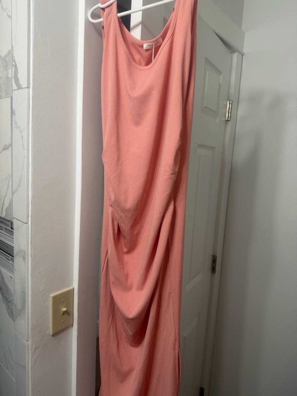 Sleeveless Coral Pink Maxi Dress